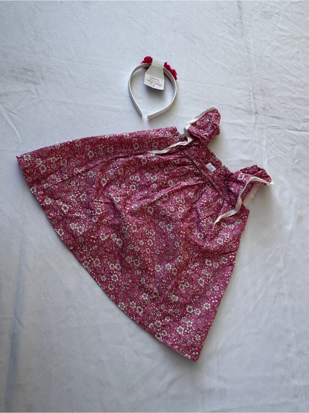 Gap Girls Floral Sundress with Matching Headband - Pink
